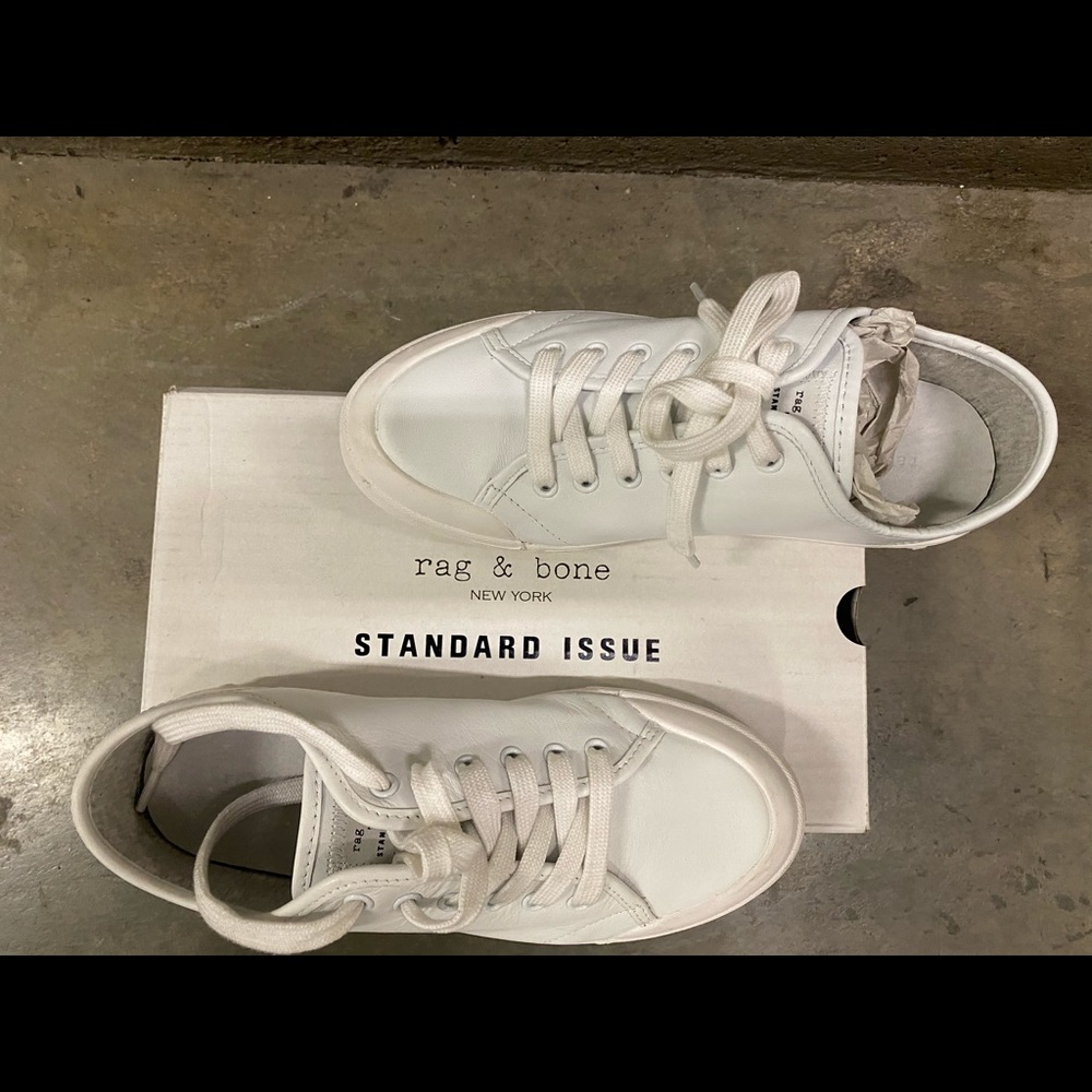Rag & Bone Standard Issue Lace Up White Leather - Picture 3 of 12